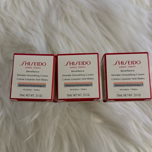 3 NIB Shiseido benefiance wrinkle smoothing cream .53 oz